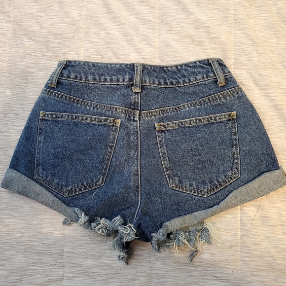 Forever21 Distressed High Rise Shorts Size 26 - Picture 3 of 5